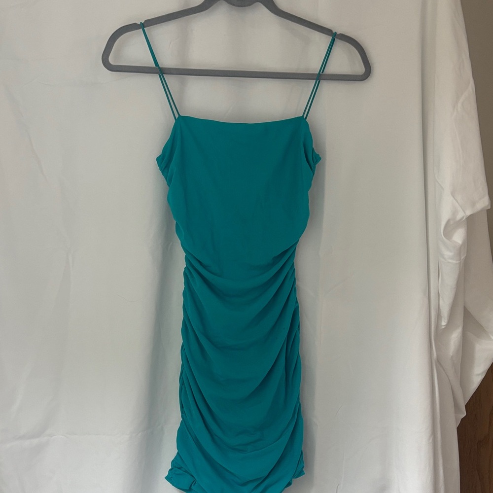 Princess Polly Teal Ruched Dress